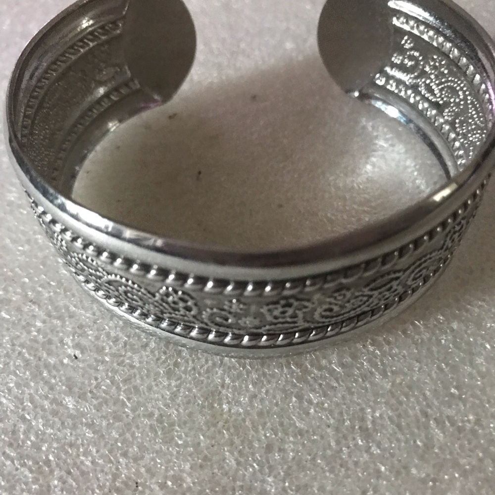 Intricate Silver-Tone Cuff Bracelet